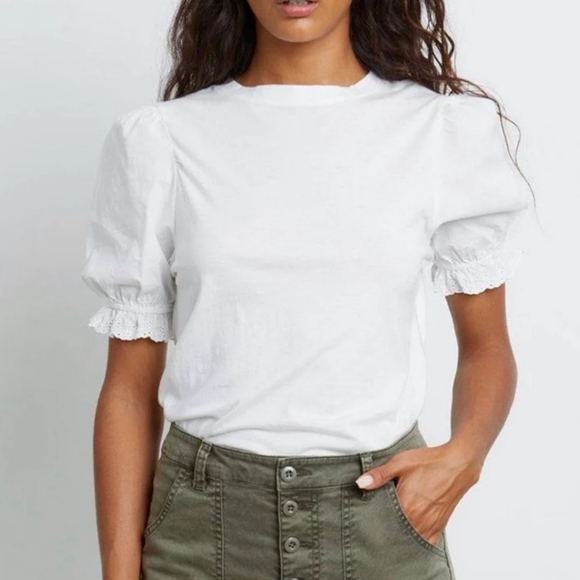 Rails Laurel Puff Sleeve Top In White - Picture 1 of 10